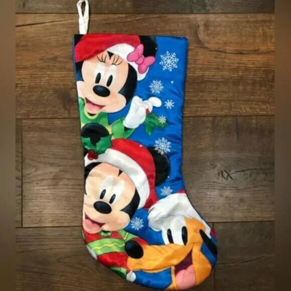 Mickey, Minnie and Pluto Christmas Stocking - Picture 1 of 2